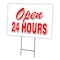 Signmission Open 24 Hours Yard Sign & Stake outdoor plastic coroplast window, C-1216 Open 24 Hours C-1216 Open 24 Hours - alternate 1